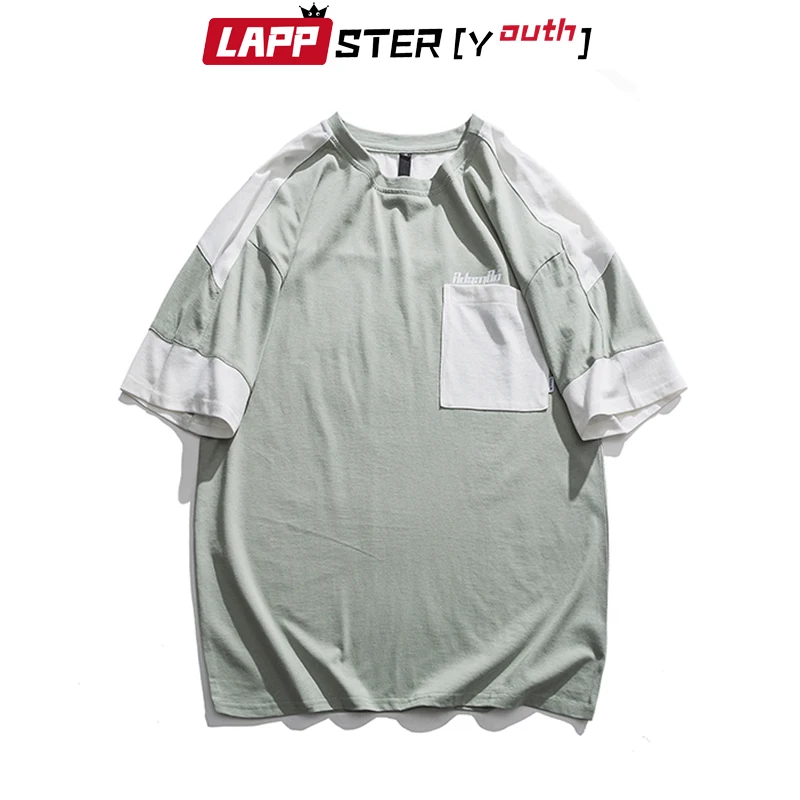 LAPPSTER Мужская негабаритная Японская уличная одежда футболки с отверстиями 2019