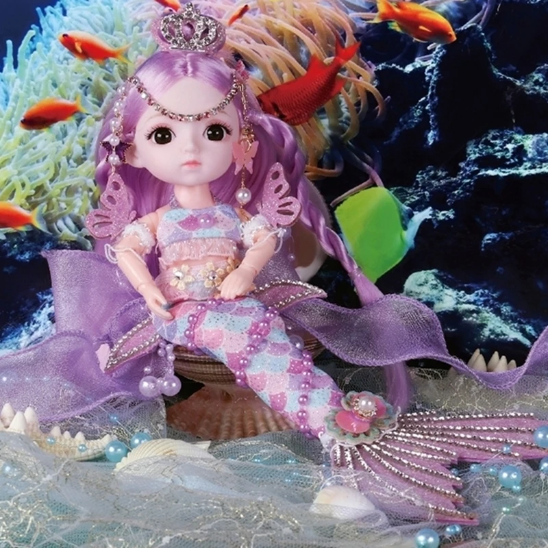 

14 Movable Joints Fashion Doll Mermaid Princess 30cm With Beautiful Dress 1/6 BJD Dolls Christmas Birthday Gifts For Girls