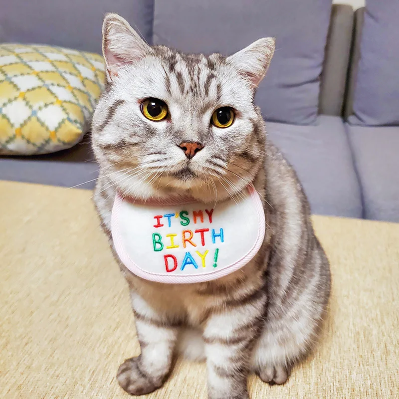 

Pet Kitten Cat Puppy Dog Bib Holiday Birthday Bib Pet Products Bib Triangle Scarf