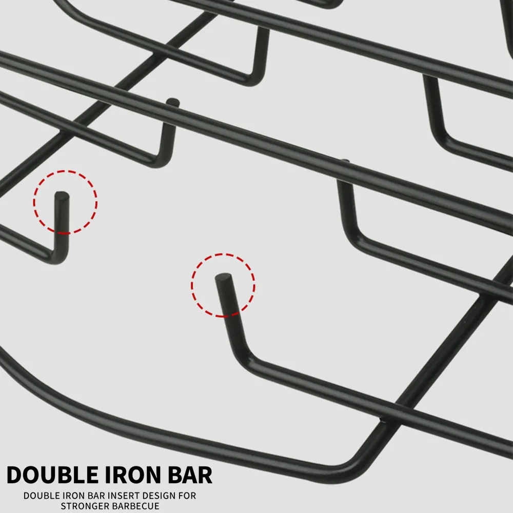 

BBQ Grill Rack Non Stick Iron Art Steak Holders Roasting Rib Grilling Tools for Smoking Outdoor Camping Traveling Accessories