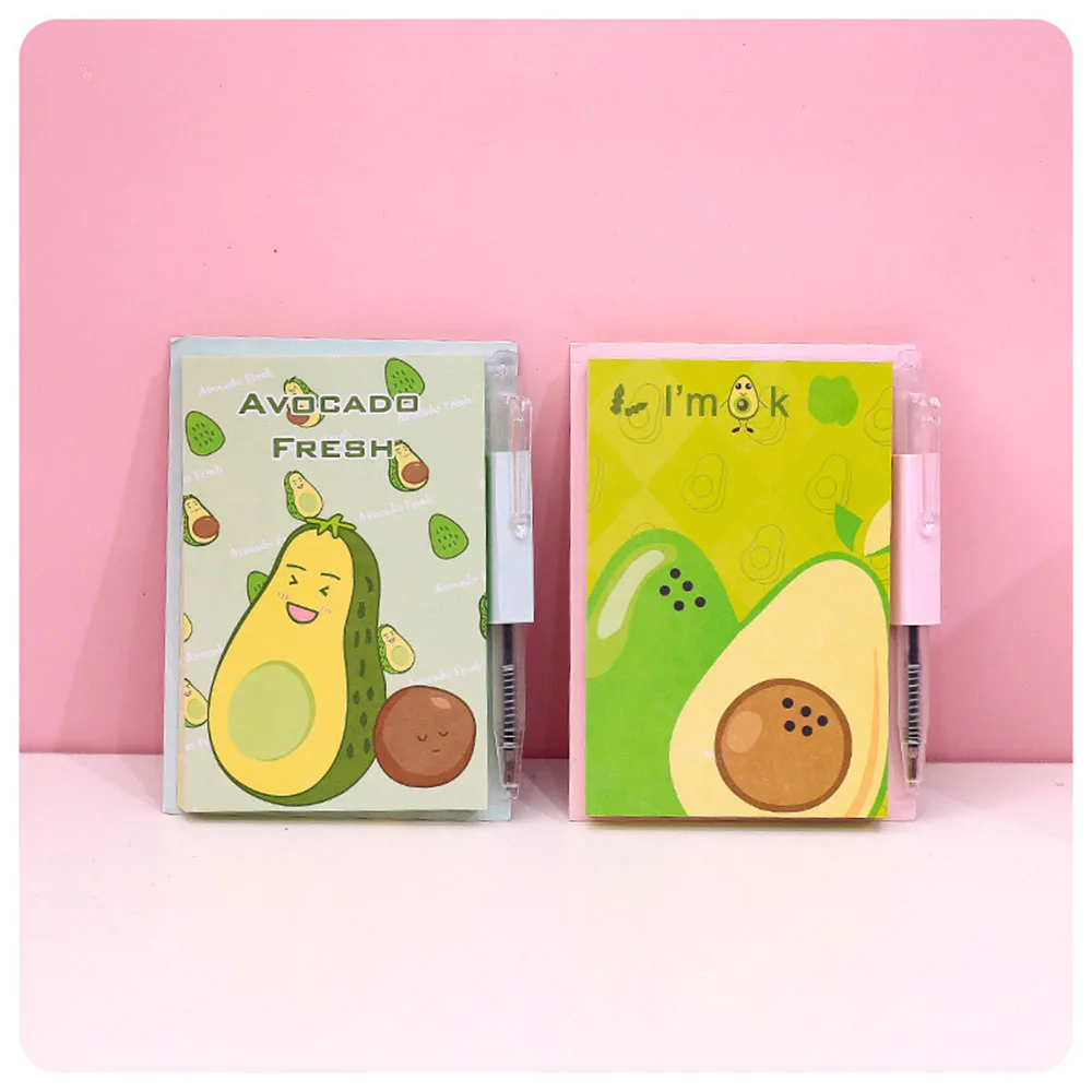 Милый маленький блокнот авокадо мультяшный фруктовый узор шариковая ручка ПВХ