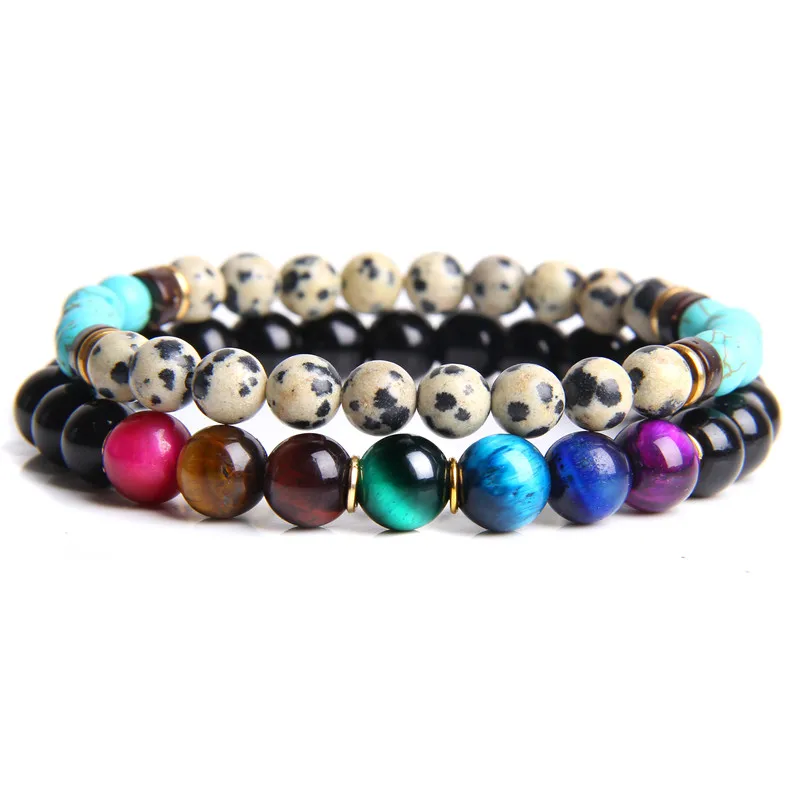 

7 Chakra Natural Stone Tiger Eye Beads Bracelets Men Fashion Yoga Healling Beads Bracelet Buddha Energy Jewelry for Women Gifts