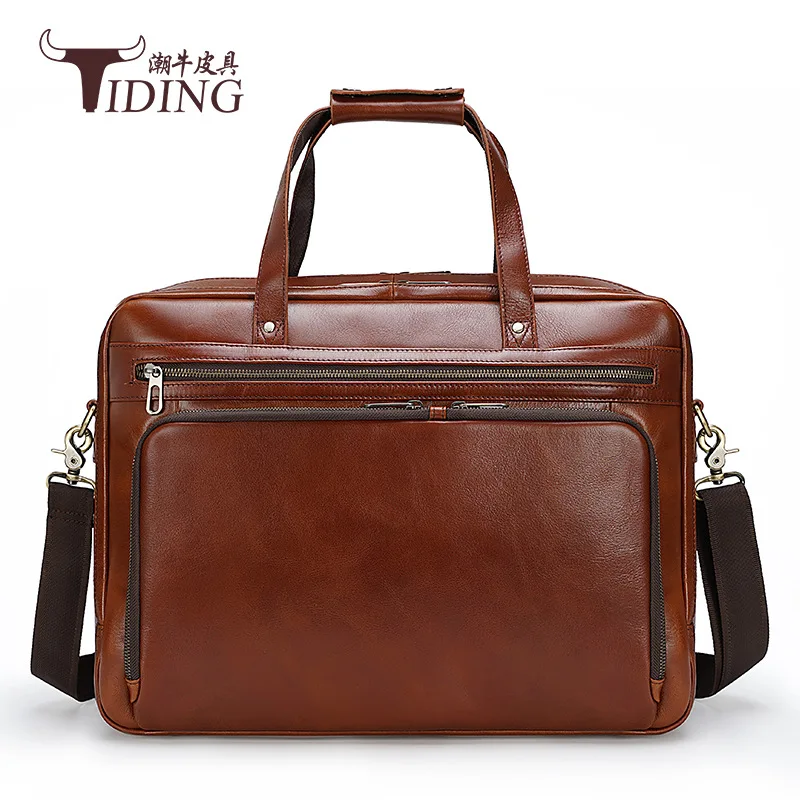 

17 Briefcase Business Travel Hand Laptop Bags Real Leather 2021 New Men Fashion Casual Tote Hand Large Capacity Briefcase Bag