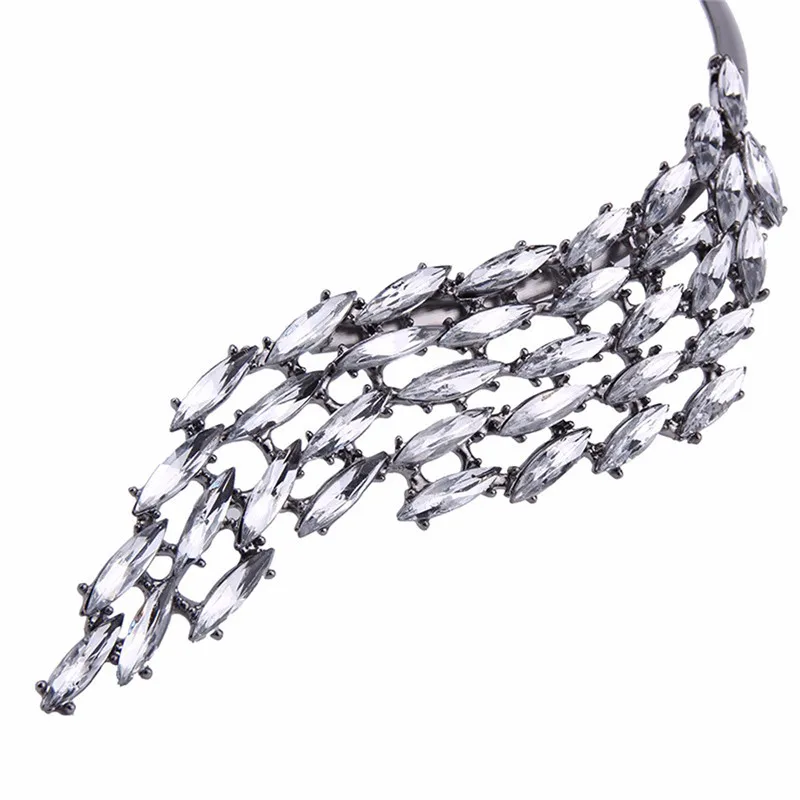 Роскошные Стразы Кристальное ожерелье с крыльями ангела из золотого сплава