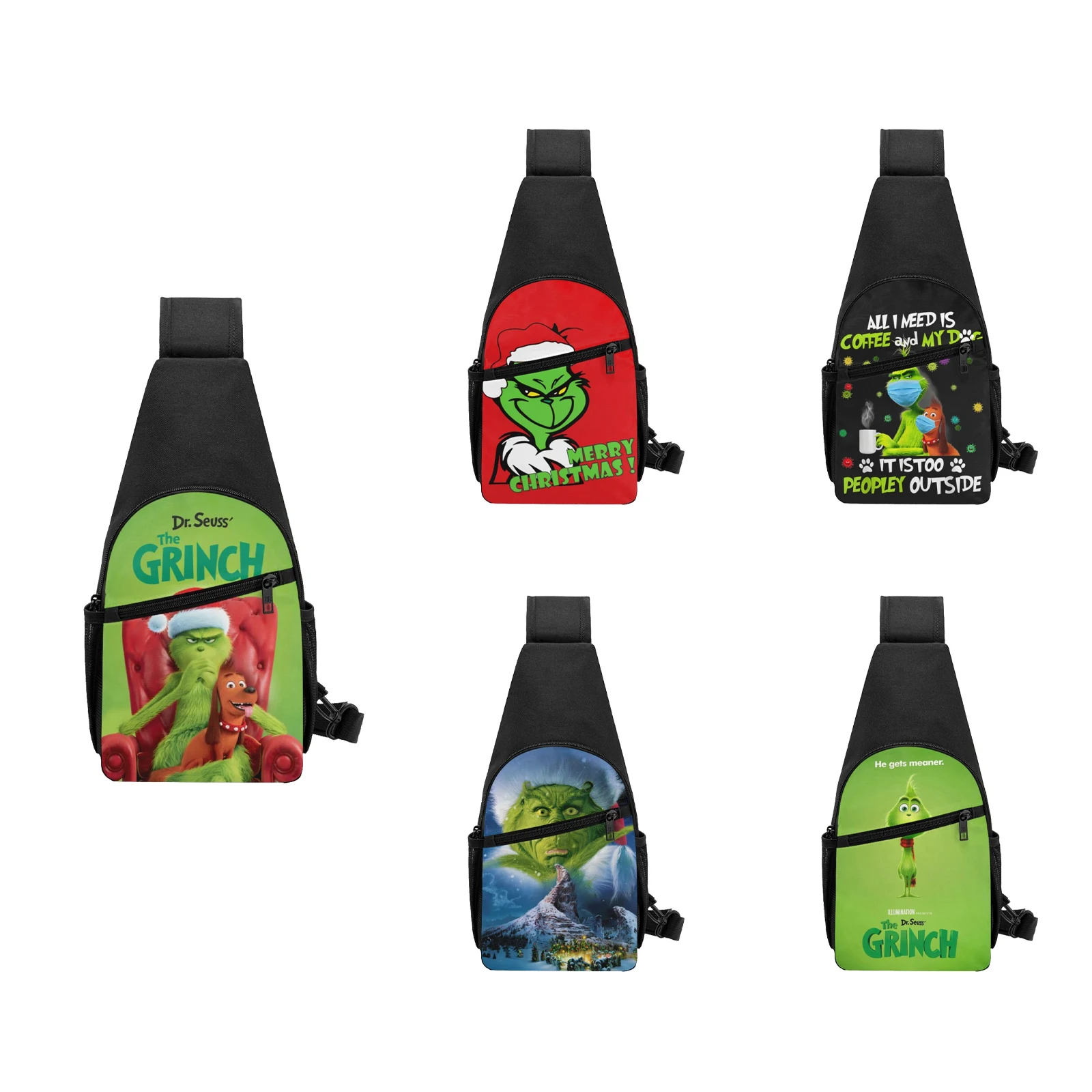 

Мужской и женский рюкзак-слинг через плечо Grinch, нагрудная Сумка-Слинг Для Путешествий, Походов, рюкзак