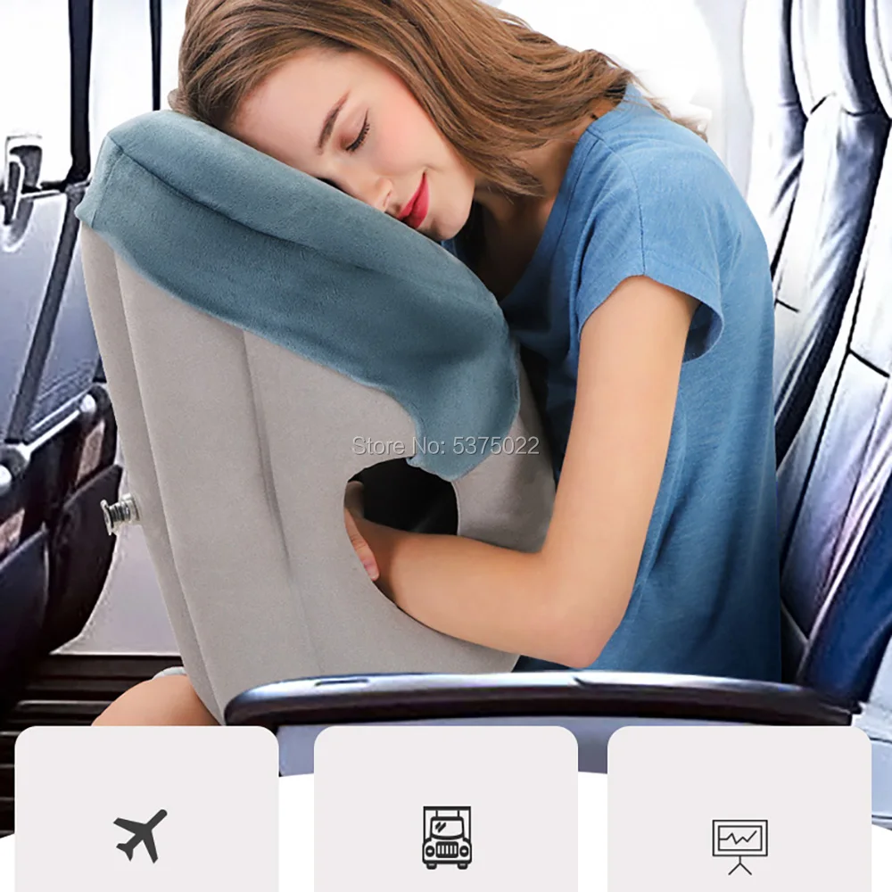 

Portable air inflatable travel pillow airplane office desk nap sleep pillow Inflatable Travel Pillow Cushion Innovative