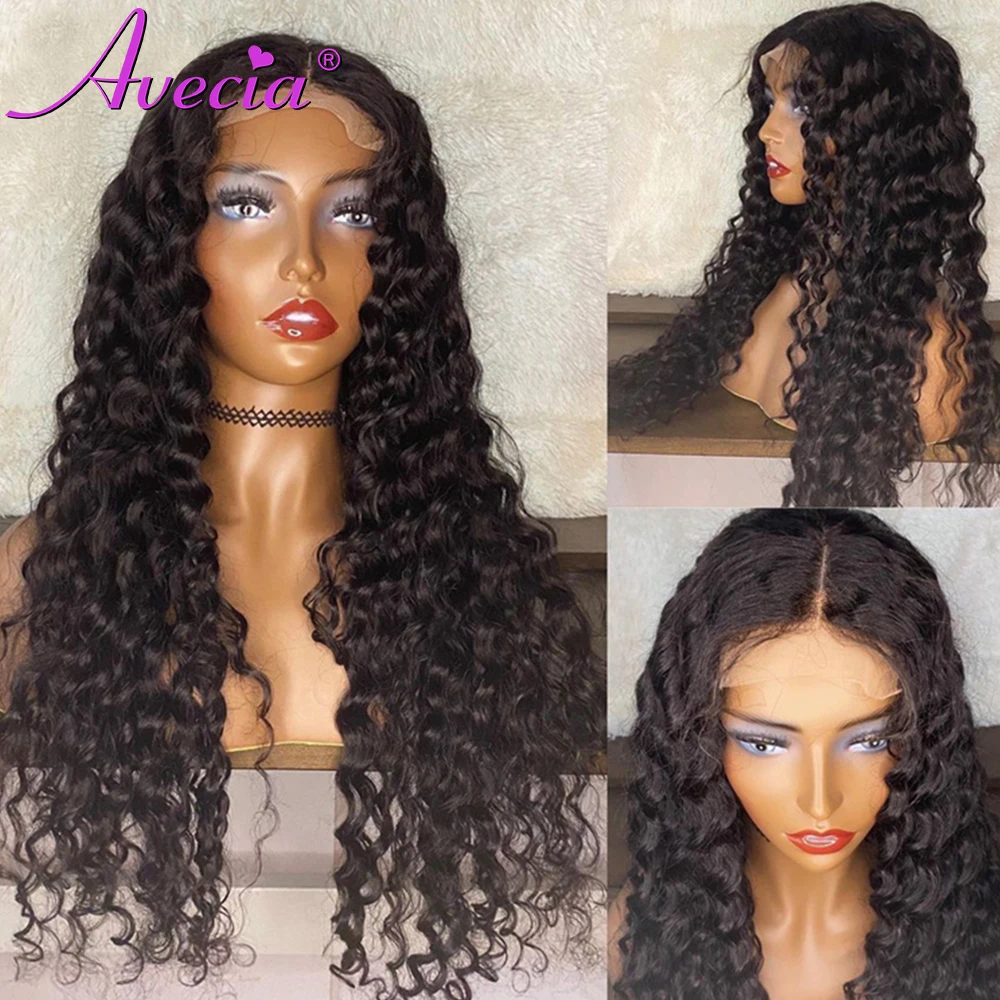 

Water Wave Wig HD Transparent Lace Frontal Wig Pre-Plucked 13x4 Lace Front Wig Curly Human Hair Wigs For Women Lace Closure Wig