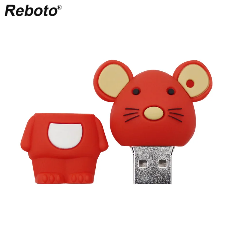 Мультяшная мышь милая флеш-карта USB флеш-накопитель 8 ГБ 16 32 64 флешка розовый