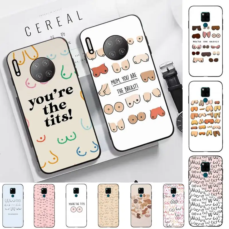 

TOPLBPCS Boobs Art Print Phone Case for Huawei Mate 20 10 9 40 30 lite pro X Nova 2 3i 7se