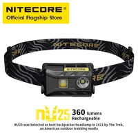 original nitecore nu25 usb rechargeable headlamp built in batterythree light source headlight for running trekking backpacker