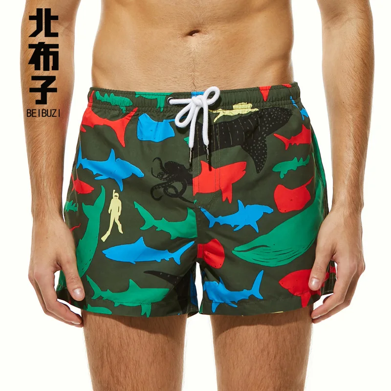 

Шорты мужские пляжные быстросохнущие, модные повседневные с принтом акулы, свободные для отдыха и спорта, не выцветающие, для серфинга