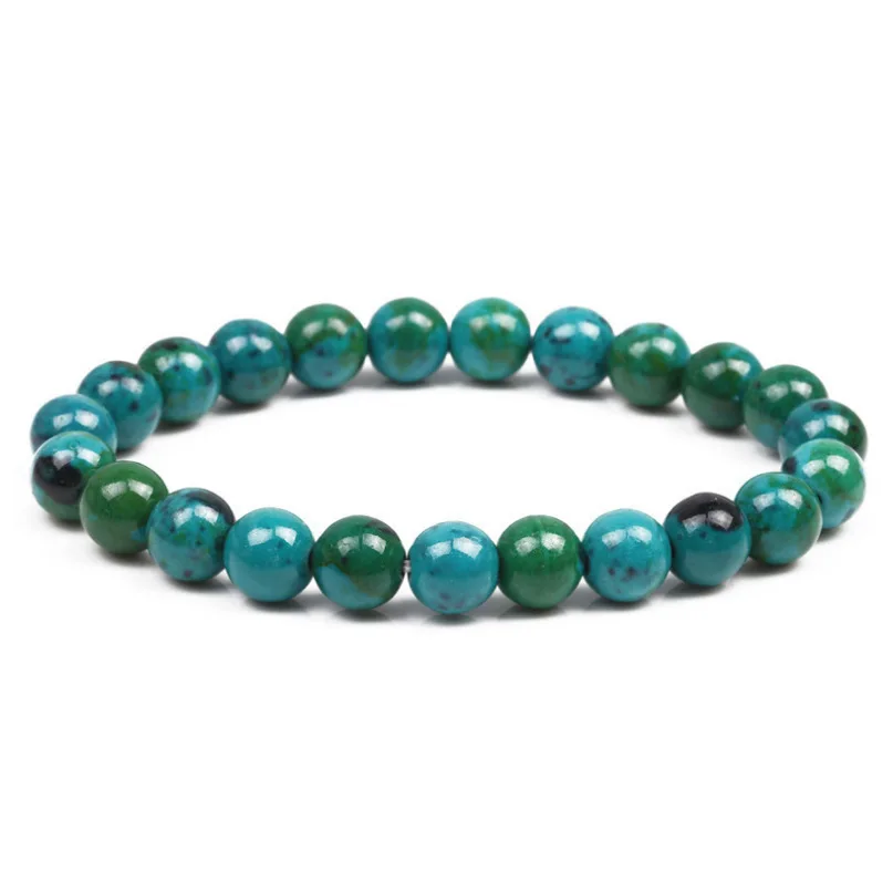Браслеты из бисера хризоколла диаметром 8 мм подарочные украшения в стиле ретро |
