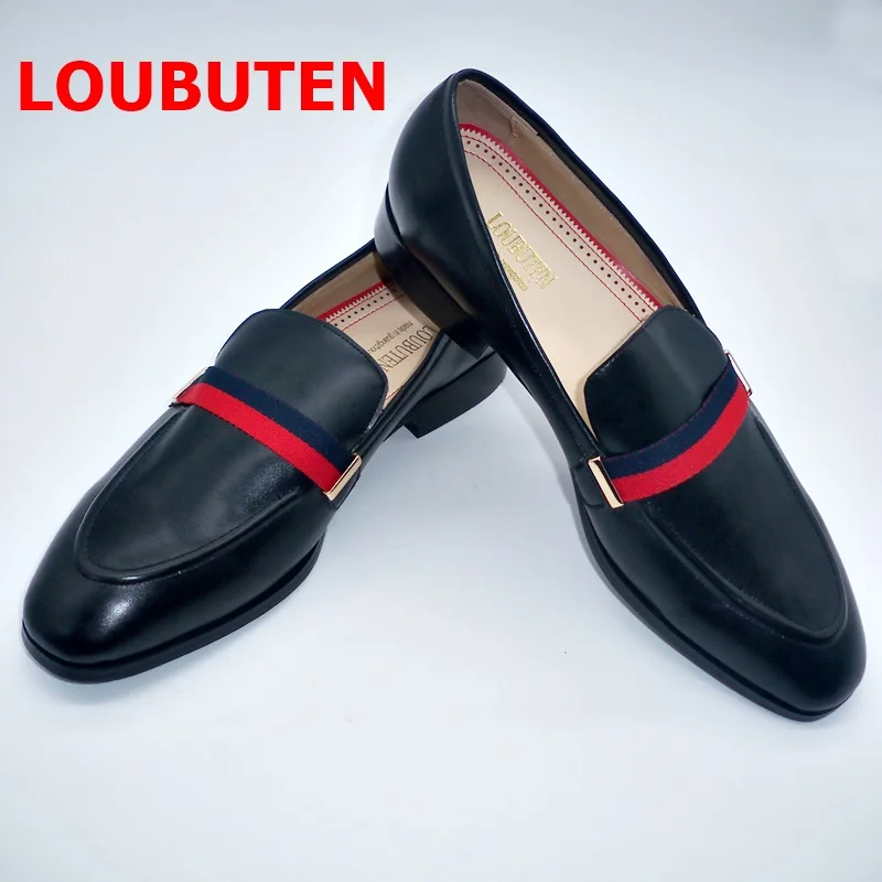 Лоферы LOUBUTEN мужские из мягкой натуральной кожи повседневные туфли без застежки