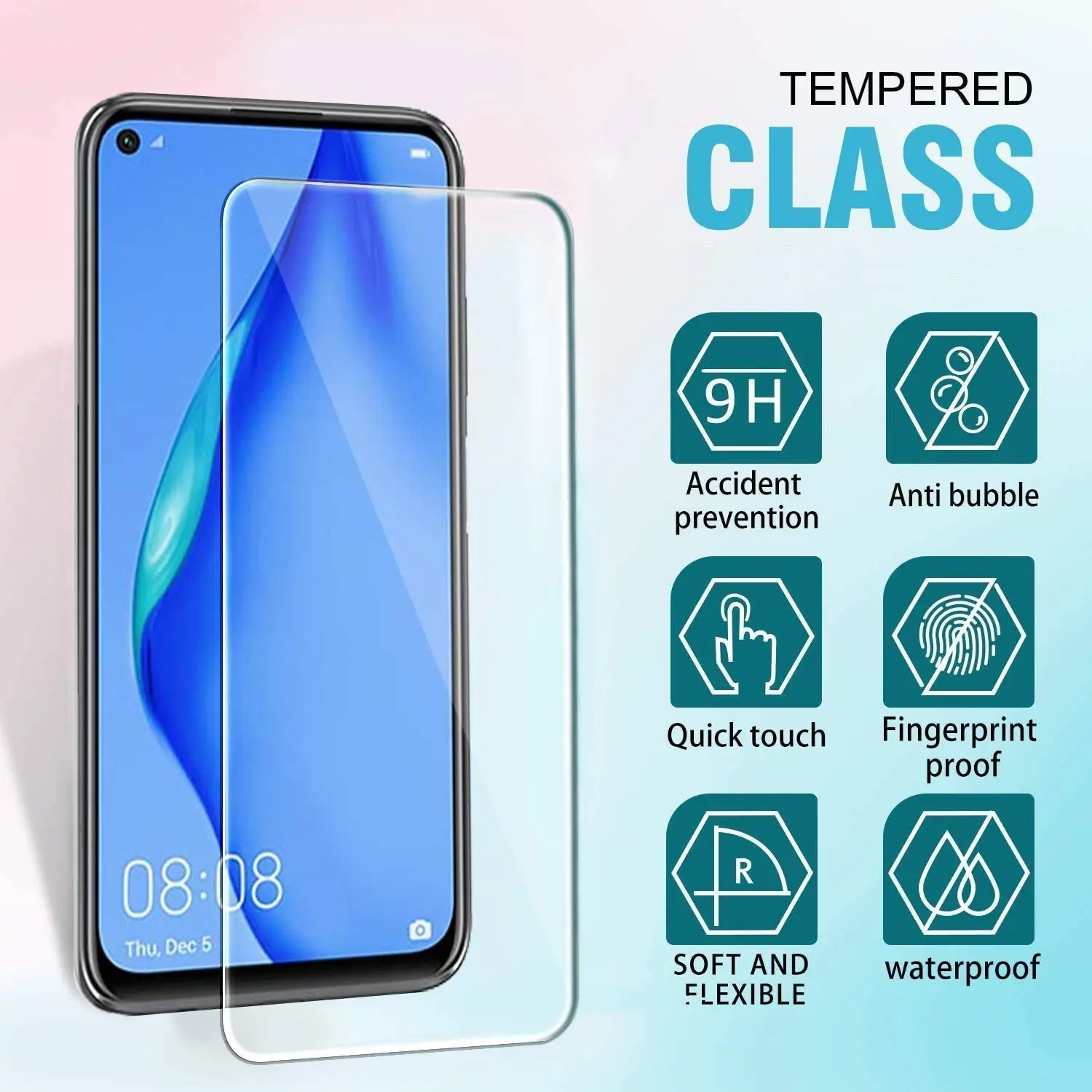 Закаленное стекло для Huawei Nova 7 SE 5G 9H 2.5D пленка Взрывозащищенная прозрачная