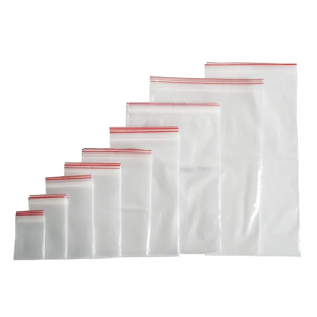 

100 Pieces Lightweight Closure Bags With Plastic Zipper Freezer Resistant Tear-proof And Flexible Bag