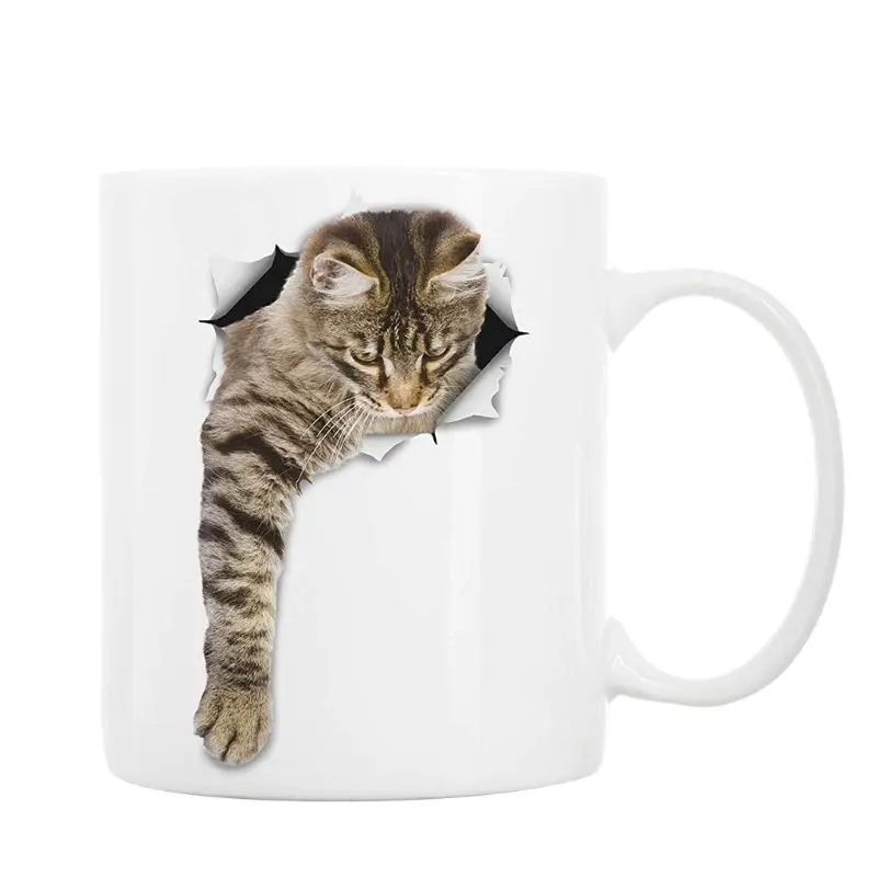 Милая кофейная кружка с кошкой керамические чашки для завтрака 350 мл чашка воды