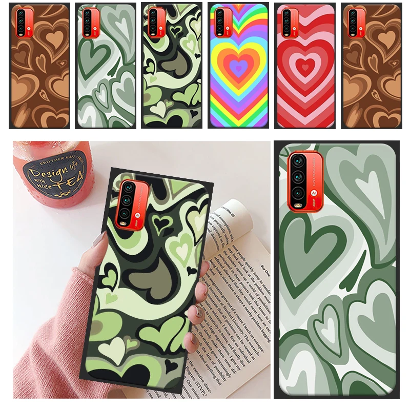 

Purple Heart Swirl Pattern Phone Case For Xiaomi Redmi K30 K40 Pro Plus K20 Pro Redmi K40 Pro Note 9S 9T 9 Pro MAX 5G Cases