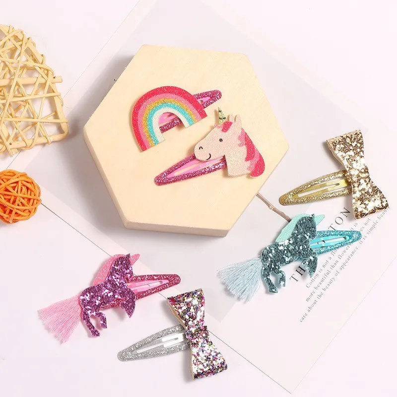 MAYA STEPAN 1 Pairs Baby Girl Cartoon Cute Kawaii Sequin Animals Infant Hair Accessory Newborn Gift Toddlers Clips Hairpins | Мать и