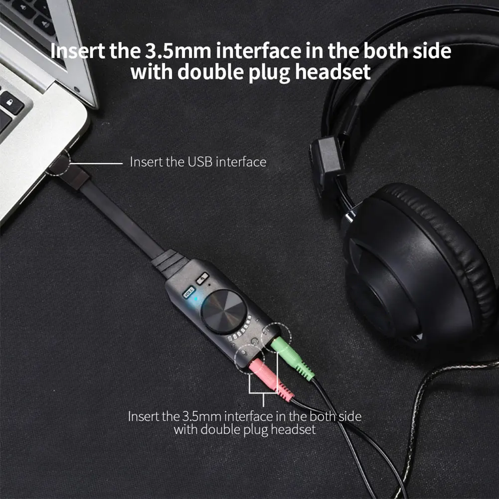 

ALLOYSEED GS3 7,1 канальный USB-преобразователь звуковой карты адаптер Внешний объем USB аудио 3,5 мм гарнитура стерео для ПК ноутбука настольного комп...