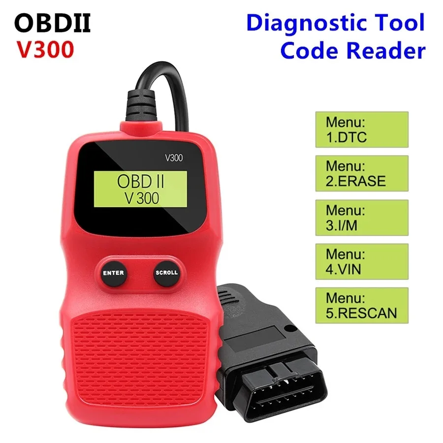 

ELM327 V300 OBD Code Reader OBD2 Scanner Car Check Engine Fault Lcd Diagnostic Tool Car Accessories