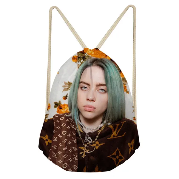 CDZHL732Z3 Thikin Billie Eilish Повседневное мешок на завязках сумка для йоги, спортивная сумка для йоги, рюкзак для малышей в мягкой обложке на низкой подошве; женские пляжные сумка со шнурком мешок - Цвет: CDZHL732Z3