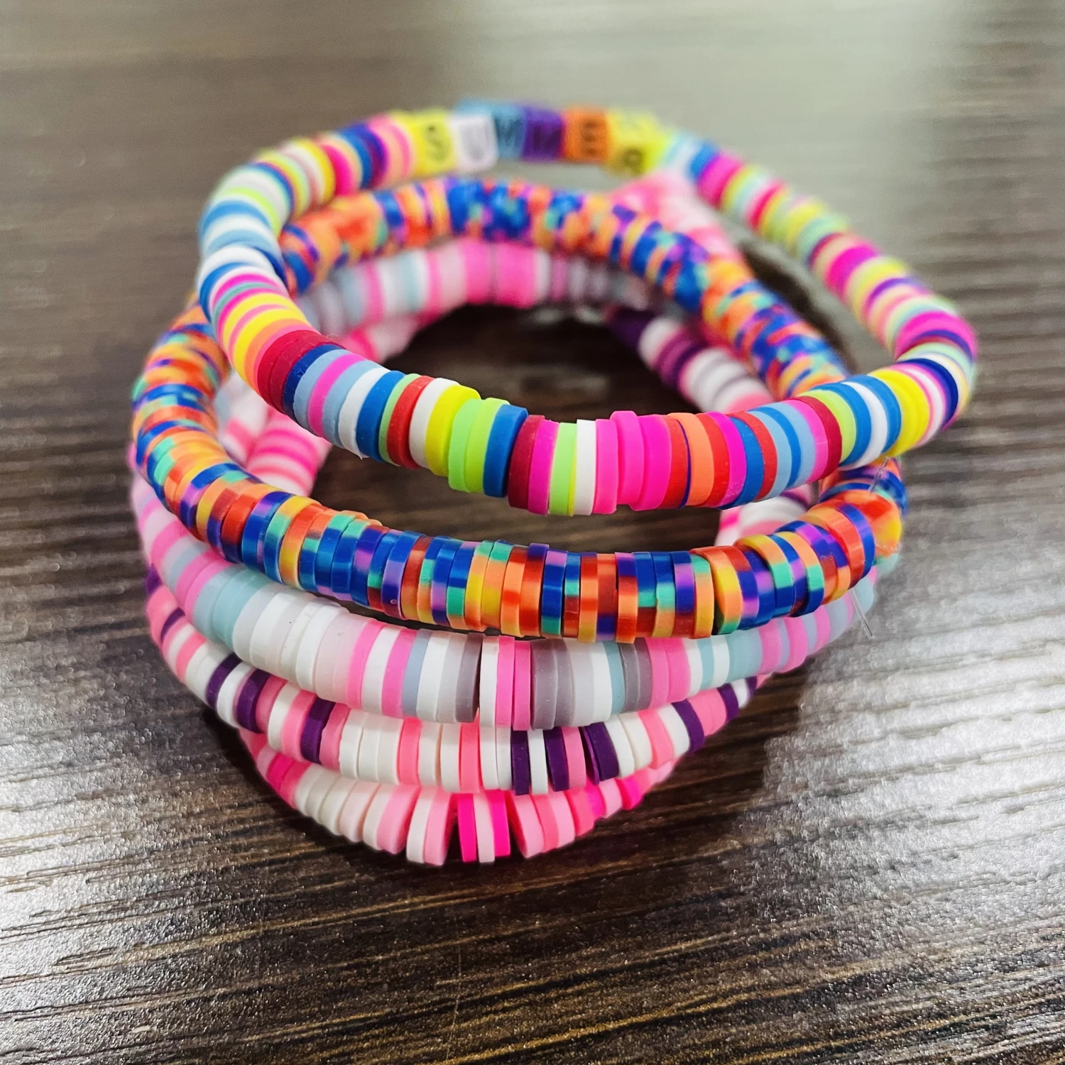 

A String Fashion Flat Round Polymer Clay Beads Color 4 6 10 mm Disk Handmade Beads For DIY Crafts Jewelry Bracelet Making