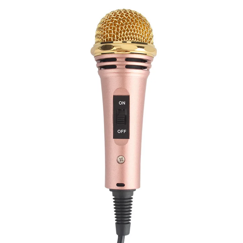 Rose-gold microphone Профессиональный караоке металлический микрофон совместим с iPhone/iPad Дети обучения музыкальный инструмент день рождения игрушки для девочек - Цвет: Rose-gold microphone