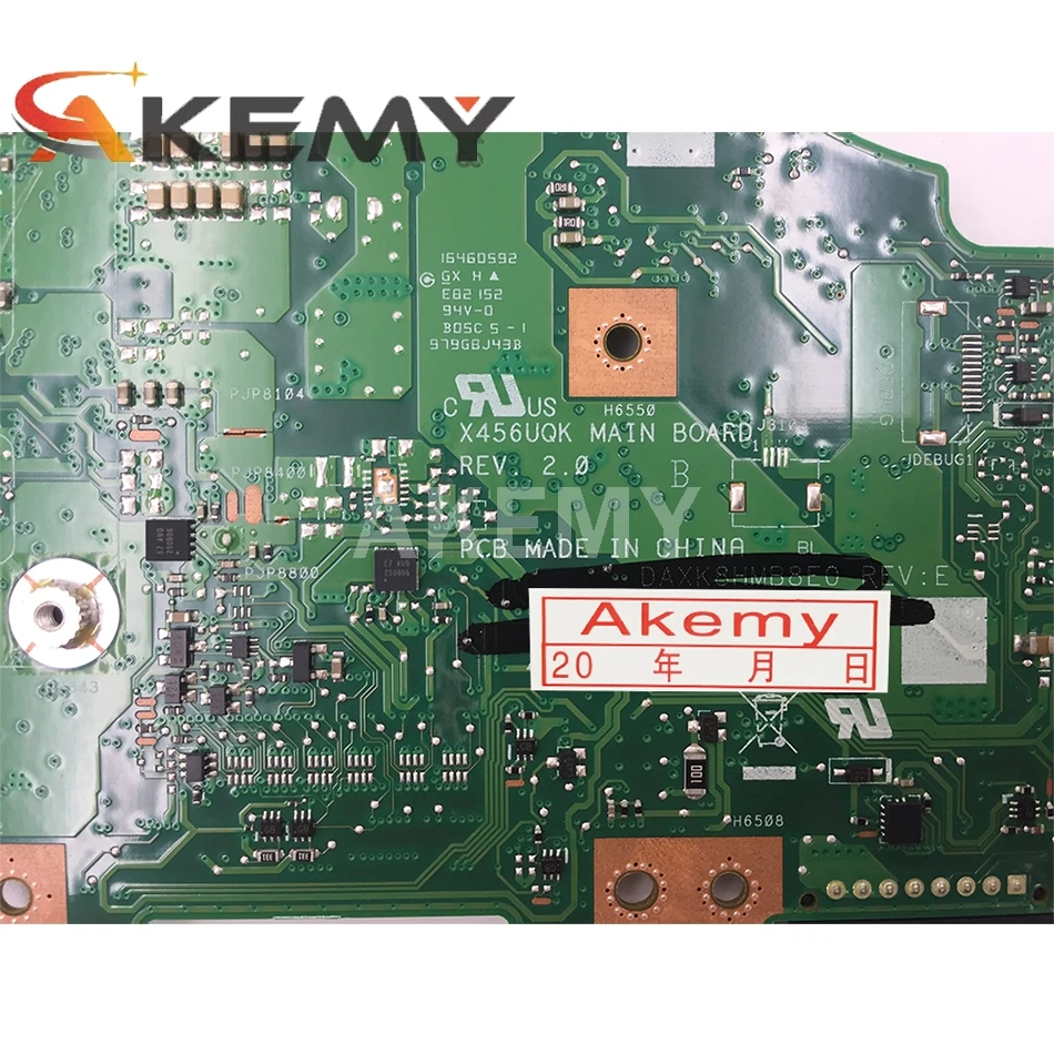 

Akemy For ASUS X456UA Laotop Mainboard X456UV X456UQk X456UAM X456UVK Motherboard with i5-6200U CPU 4GB RAM
