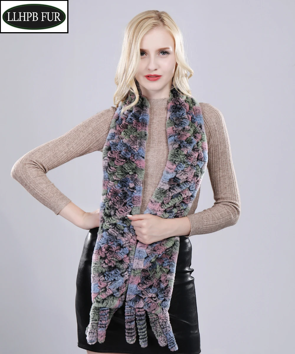 2022 длинный стильный женский зимний Стандартный шарф натуральный мягкий меховой