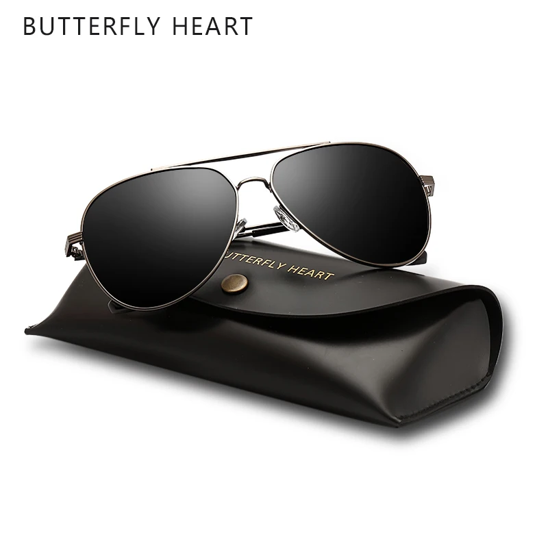 

BUTTERFLY HEART Retro FashionPolarized Sunglasses Driving Square Style Sun Glasses Male Goggle UV400 Women Men Brand Designer