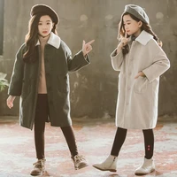 2020 autumn winter korean teenage girls slim thick wool blends coats overcoat childrens girl trench woolen jackets outwear w40