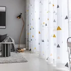 Тюлевые занавески в скандинавском стиле, треугольные занавески для детской спальни, детских окон, прозрачные для гостиной, готовая Настройка