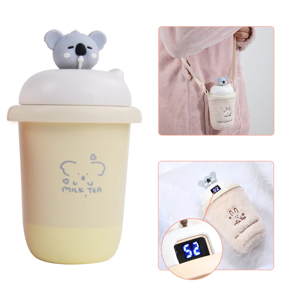 

Milk Tea Hand Warmer USB Charging LED Portable Student Power Bank 10000mAh Battery Heater Warm in Winter Best New Year Gifts