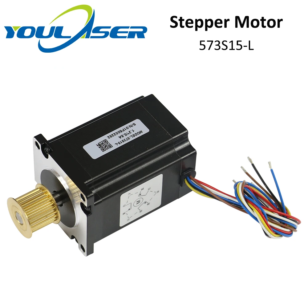 YOULASER Leadshine 3 фазы шагового двигателя 573S15 L для NEMA23 5.8A Длина 76 мм вал 8 мм|Шаговый