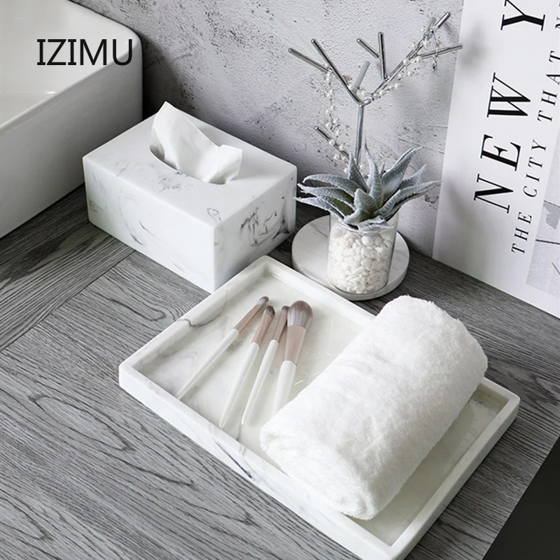 izimu light luxury marble stripe resin wash set soap dispenser gargle cup toothbrush holder soap dish bathroom bath supplies free global shipping