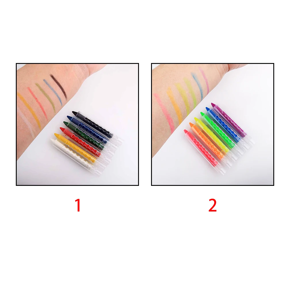 

Portable Body Art Easy Apply Face Paint Kit Water Soluble Removable Facial Palette 6 Colors Cosplay Non Toxic Halloween Party