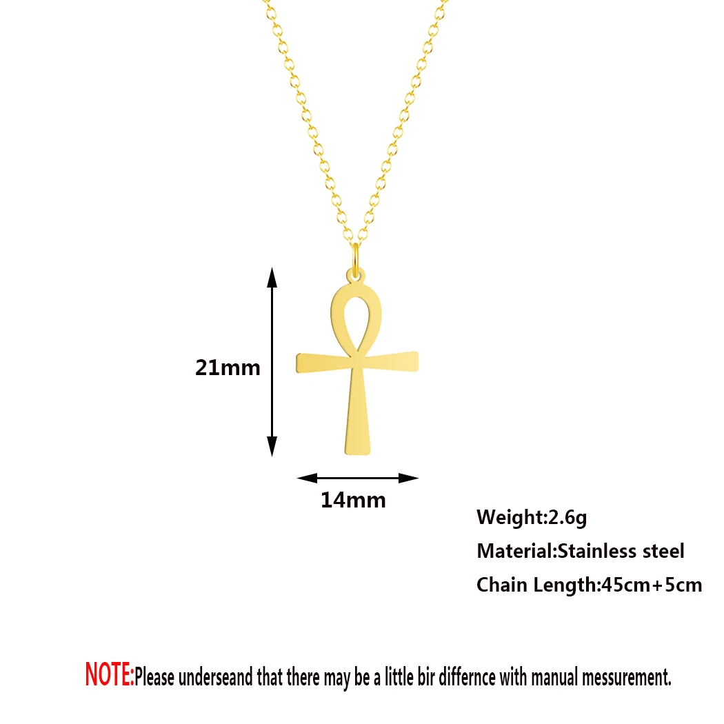 

Amulet Pendant Egyptian Ankh Crucifix Necklaces Pendants Stainless Steel Symbol Of Life Cross Necklaces Jewelry Gifts Chains