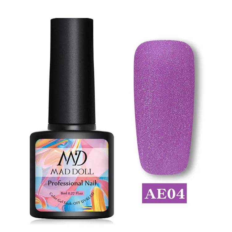 Matte4 MAD DOLL, 8 мл, блестящий гель, матовый лак для ногтей, розовое золото, блестящий лак, замочить от УФ-ногтей, Гель-лак - Цвет: Matte4