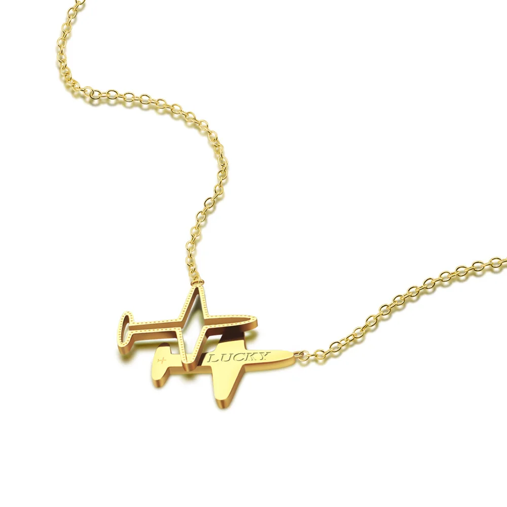 Колье с подвеской в виде самолета из стерлингового серебра 925 пробы Подарочная