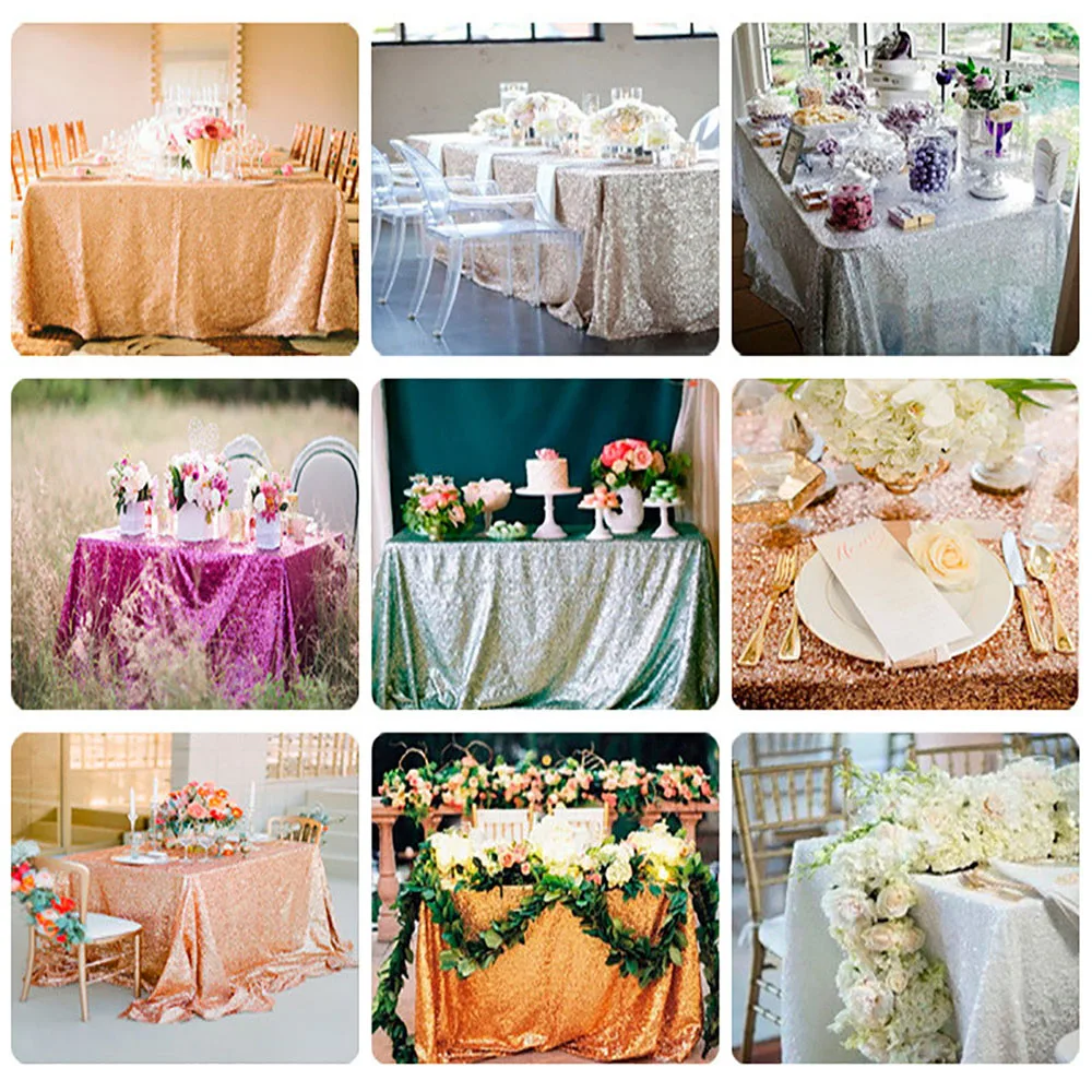 Прямоугольная скатерть с золотыми/розовыми/серебристыми/розовыми/ярко-синими