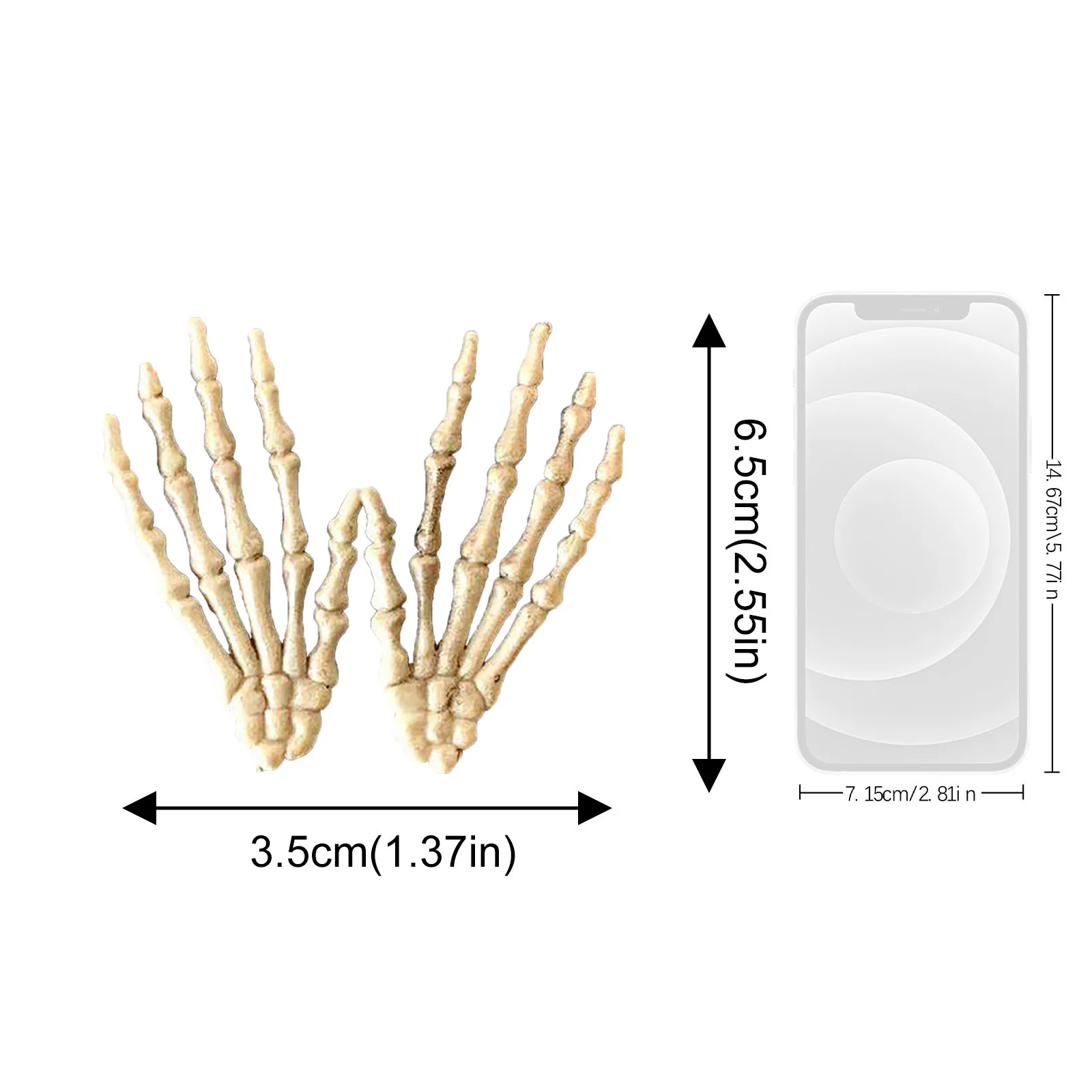 

1 Pair Halloween Skeleton Hand Figurines Photo Prop Vivid Plastic Haunted House Home Party Decor Game Supplies Hanging Ornaments