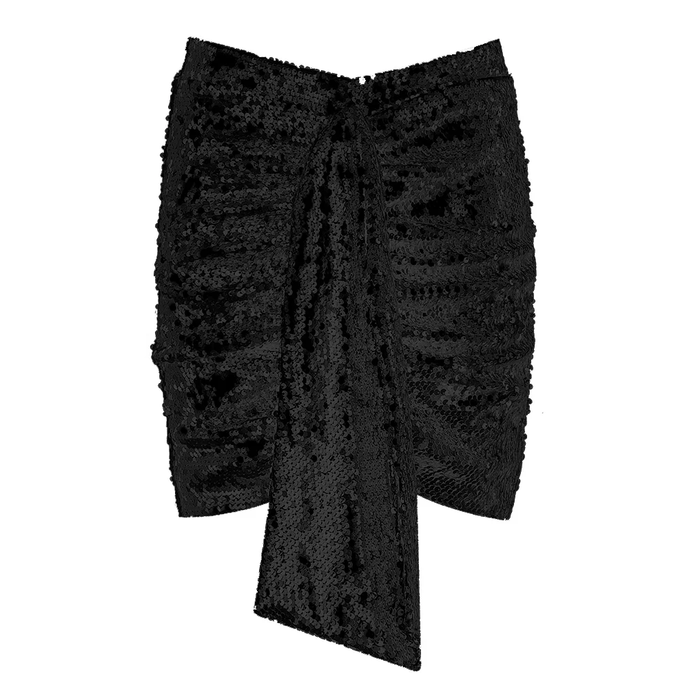 Новинка 2019 модные женские классические юбки блестящая мини юбка с перекрестным