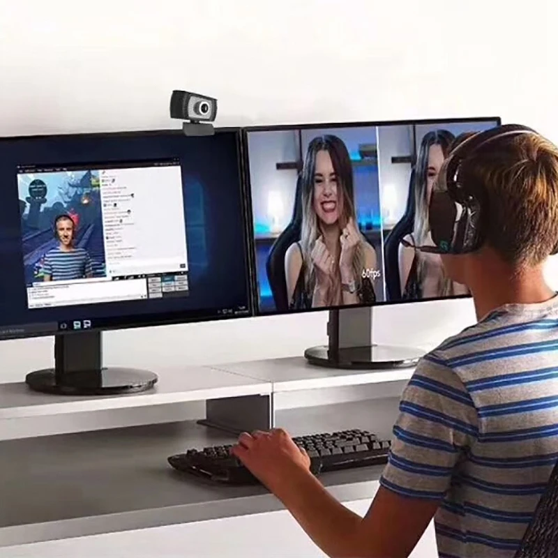 

Computer Camera, Home Online Class Video Live Work Meeting 720P Free Drive USB Camera