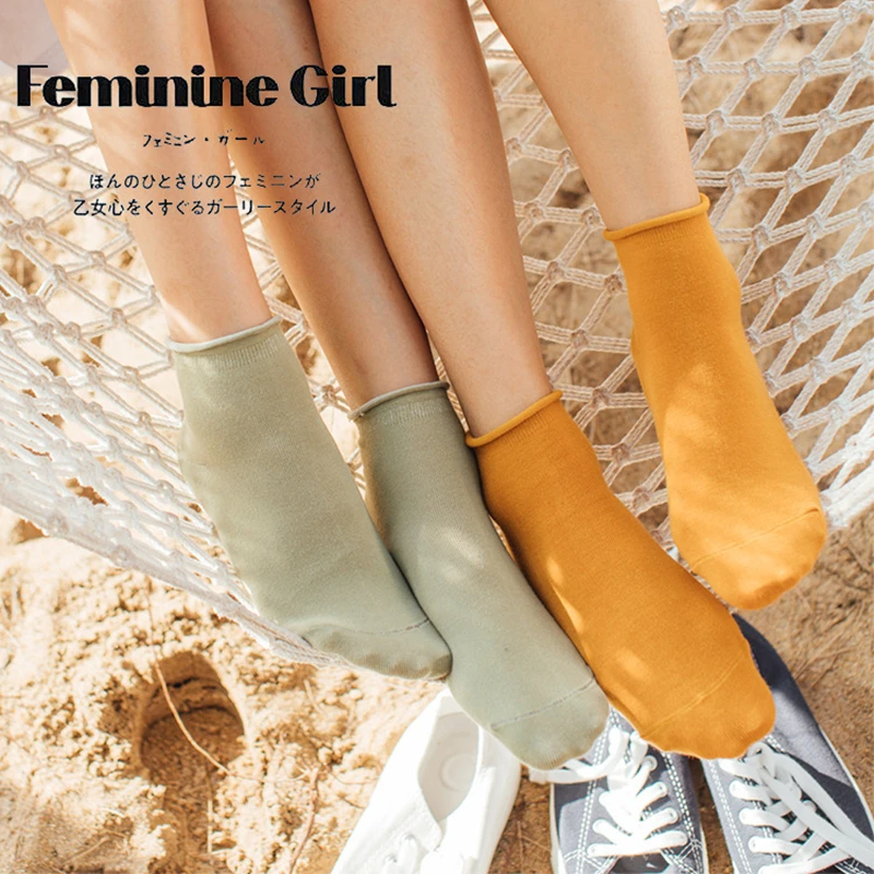 Носки женские повседневные дышащие хлопковые однотонные 1 пара 2019|Носки| |