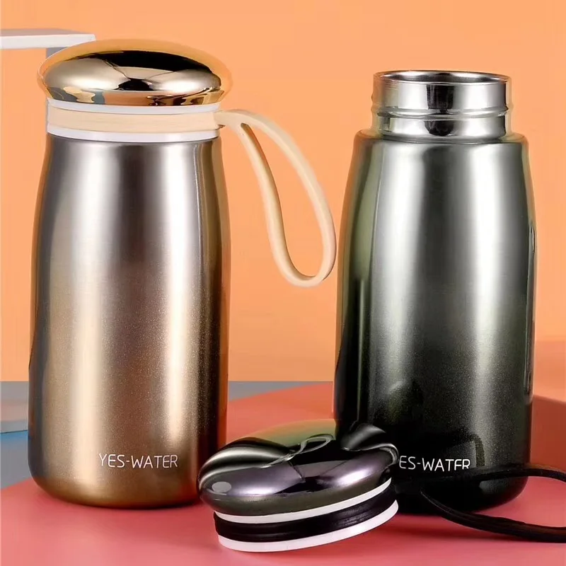 Не содержит Бисфенол А 300ml Термос бутылка для воды с Портативный веревка 18/8