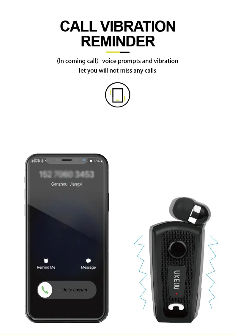 FINEBLUENew UK-E20 Портативный бизнес беспроводной Bluetooth гарнитура Телескопический Тип наушники с микрофоном гарнитура вызов вибрации