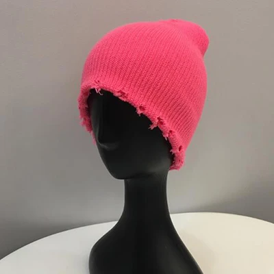 rose red cap Brimless Лыжная шапочка зимняя шапка-маска для женская шапка шляпы для пар вязаная Harajuku Beanie Мужская - Цвет: rose red cap