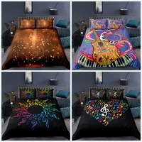 printed cartoon music notes bedding set children duvet cover housse de couette kidsadults twin single home decor bedclothes