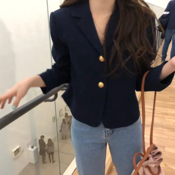 Весна-осень 2020 стильные женские блейзеры с длинным рукавом модная облегающая