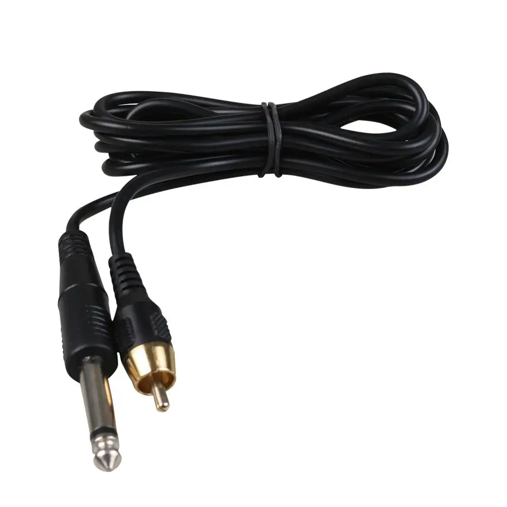 1 шт. RCA тату про дизайн правый угол зажим шнур черный силиконовый для машины